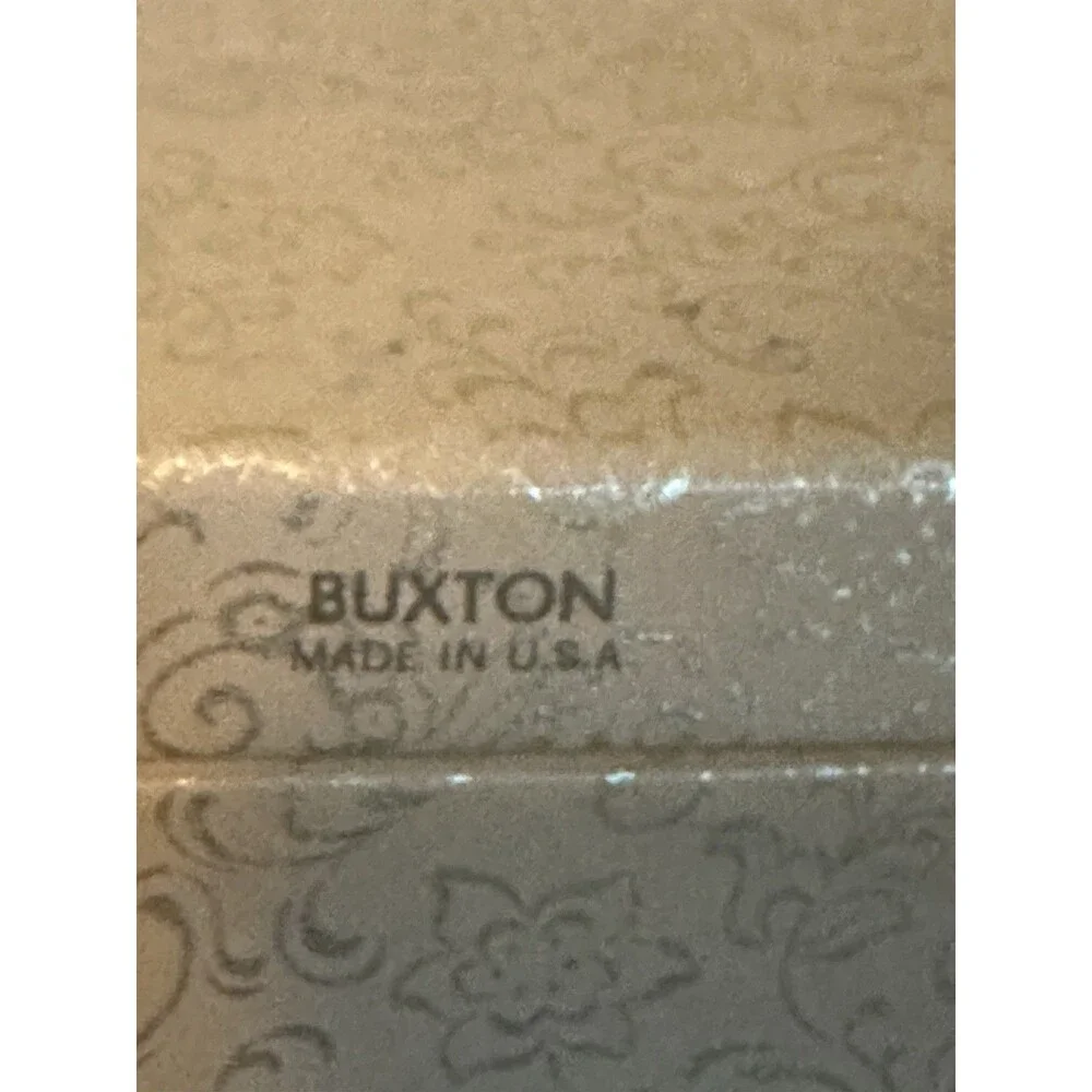 Vintage Lady Buxton Jewelry Box Cream Velvet  Cream Exterior Gold Floral
